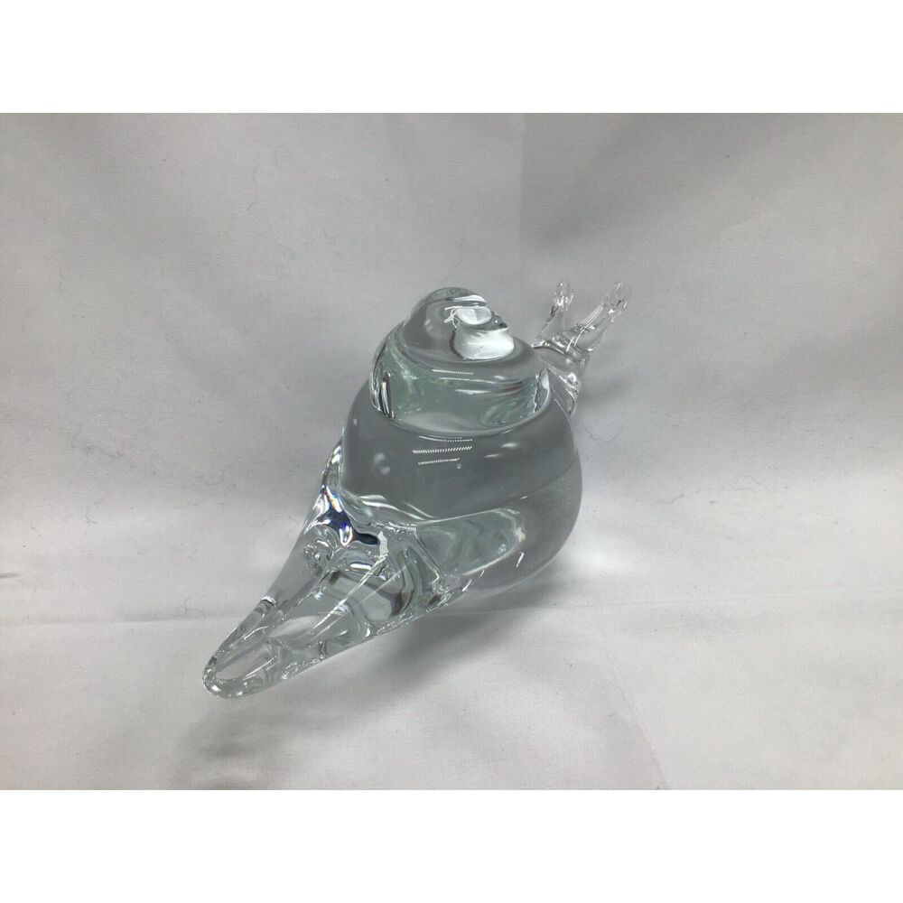 Murano Clear Art Glass Snail 6.5 Inch Fairy Whimsy Cottage Cabincore Folklore - Picture 4 of 10
